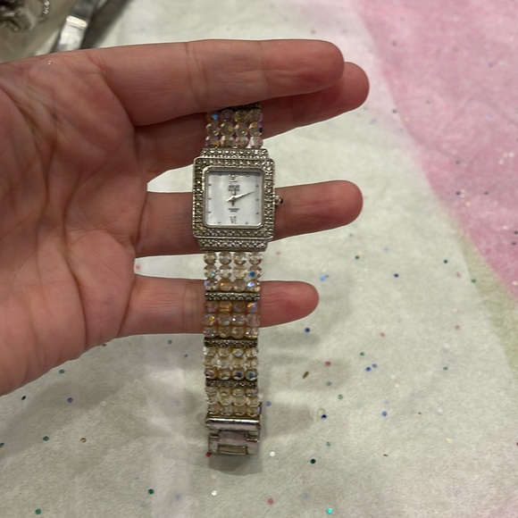 Anne Klein beaded and sparkly watch, feels like art deco, diamond Swiss. - Picture 3 of 9